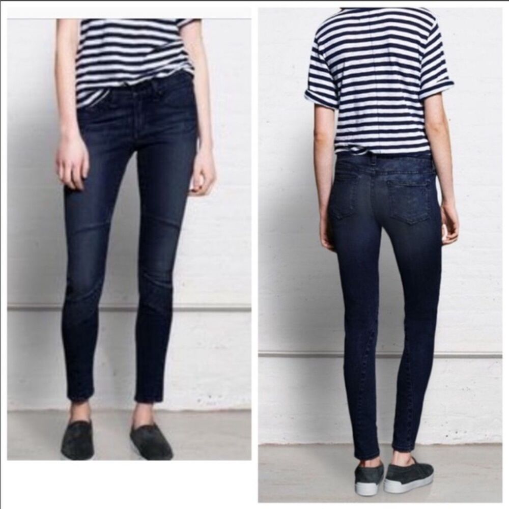 rag & bone Samurai Moto Skinny Jeans in Dark Indigo Blue size 25